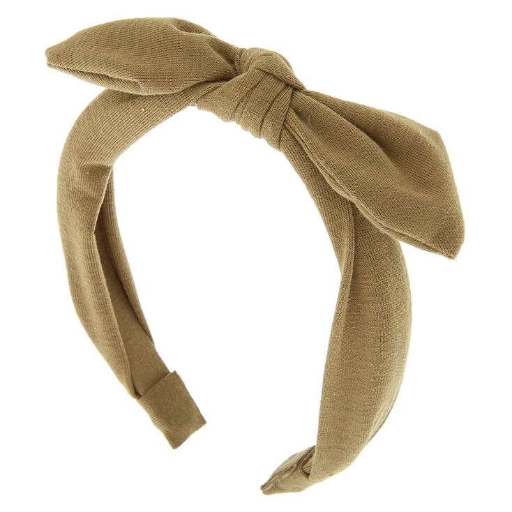 Jersey Solid Knotted Bow Headband - Sage,