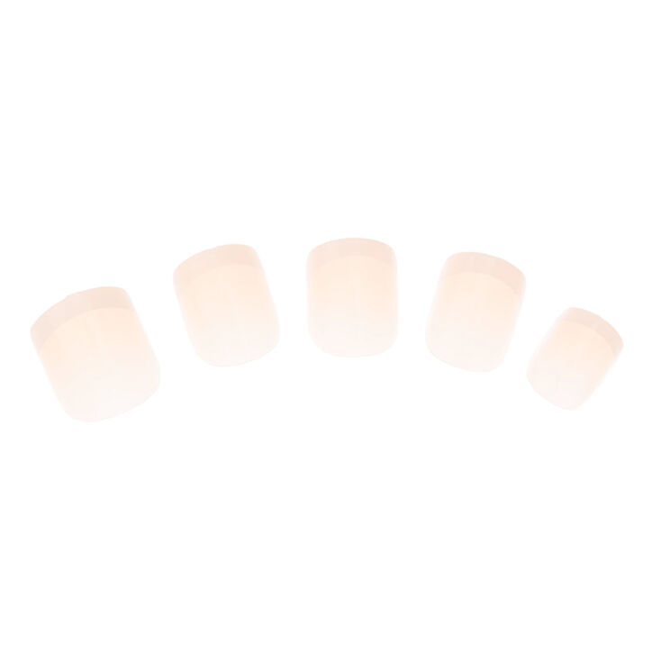 Lot de 24 faux ongles manucure de style fran&ccedil;ais &agrave; bout rose,