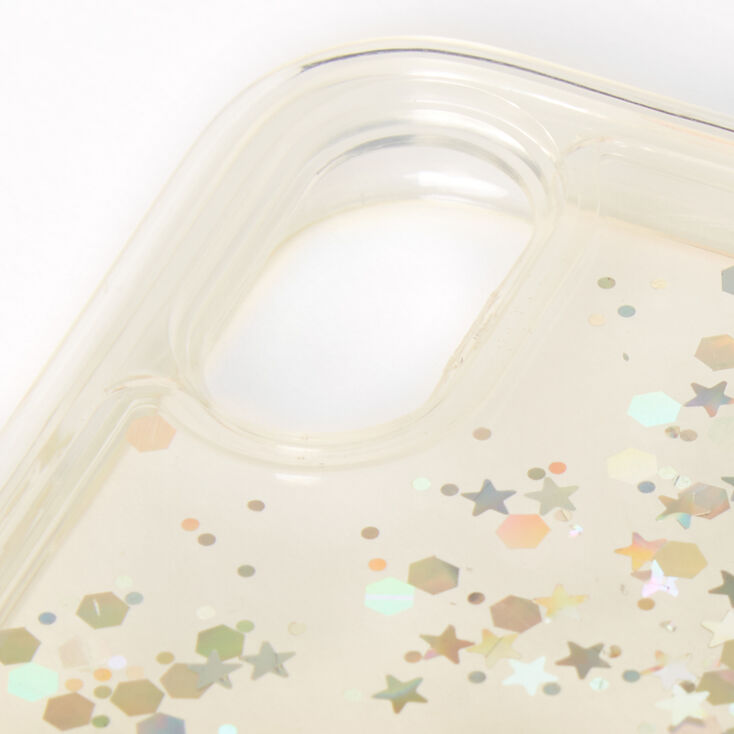 Coque de portable remplie de liquide avec &eacute;toiles &agrave; paillettes couleur dor&eacute;e - Compatible avec iPhone&reg; XR,