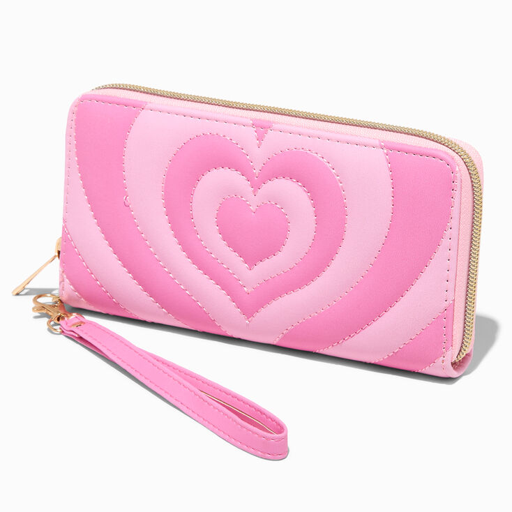 Heartthrob Pink Quilted Wristlet Wallet,