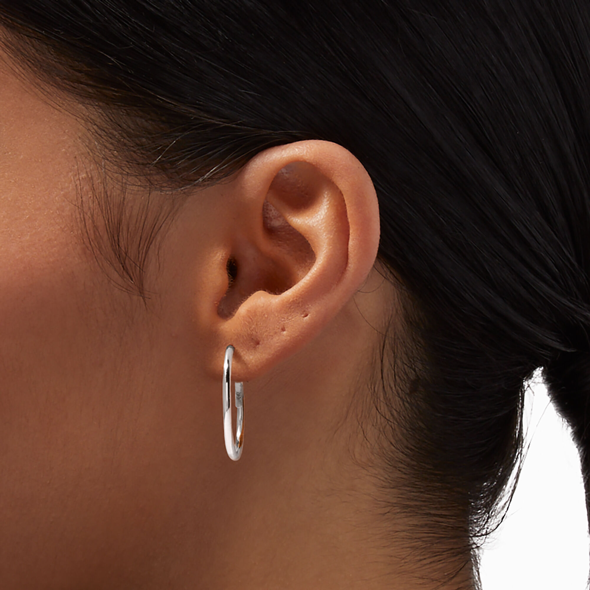30mm silver hoop hot sale earrings