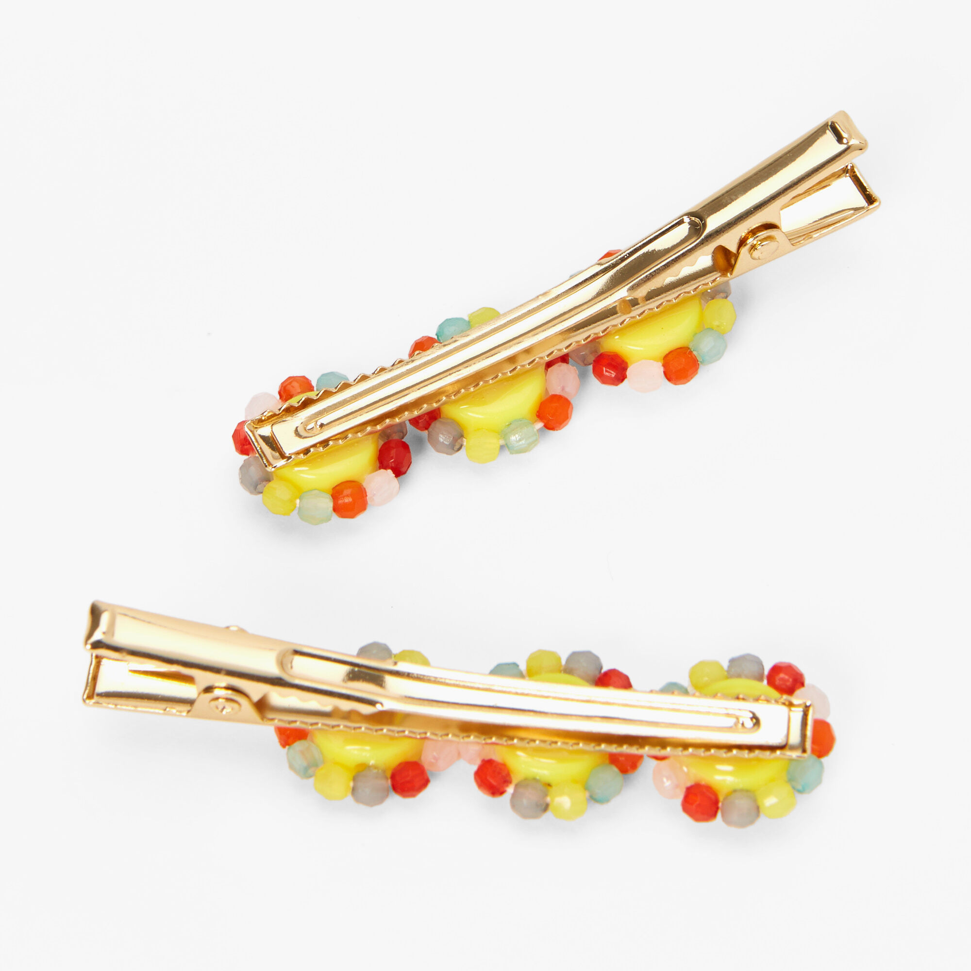 Yellow Smiling Face Hair Clips - 2 Pack,