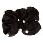 Velvet Pearl Hair Scrunchie - Black,
