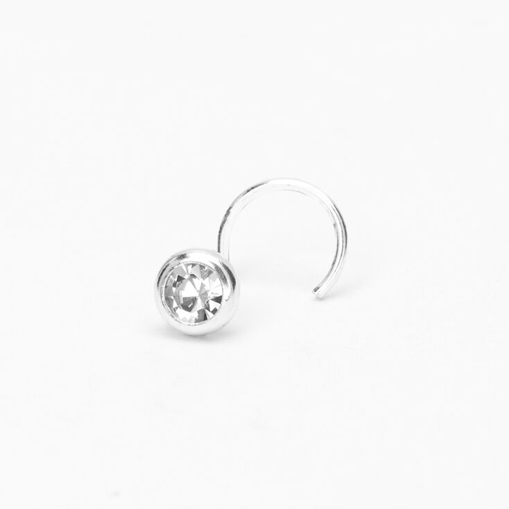 Piercings de nez motif chaton de bague avec strass couleur argent&eacute;e,
