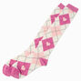 Pink Heart Argyle Over the Knee Socks - 1 Pair,