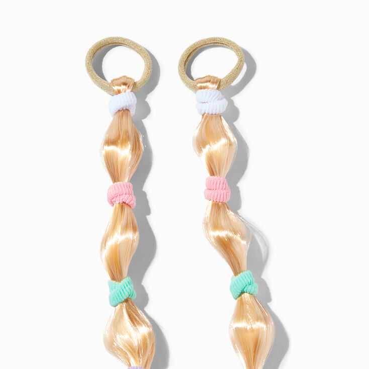 Claire&#39;s Club Blonde Bubble Braid Faux Hair Tie - 2 Pack,