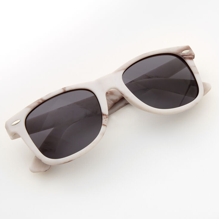 Marble Retro Sunglasses - White,