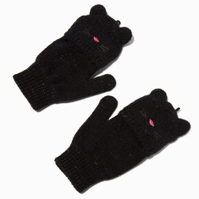 Claire&#39;s Club Black Cat Convertible Gloves,