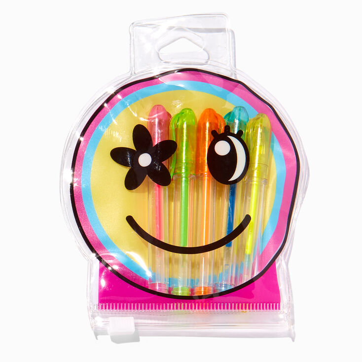 Daisy Happy Face Mini Jelly Pen Set - 5 Pack,