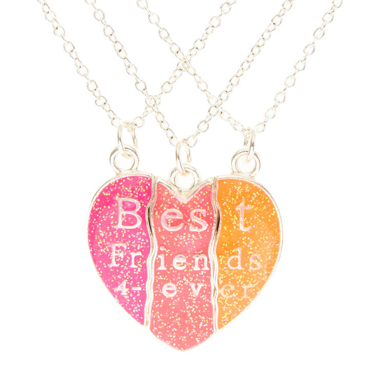 Neon Heart Best Friend Forever Necklace Set | Claire's