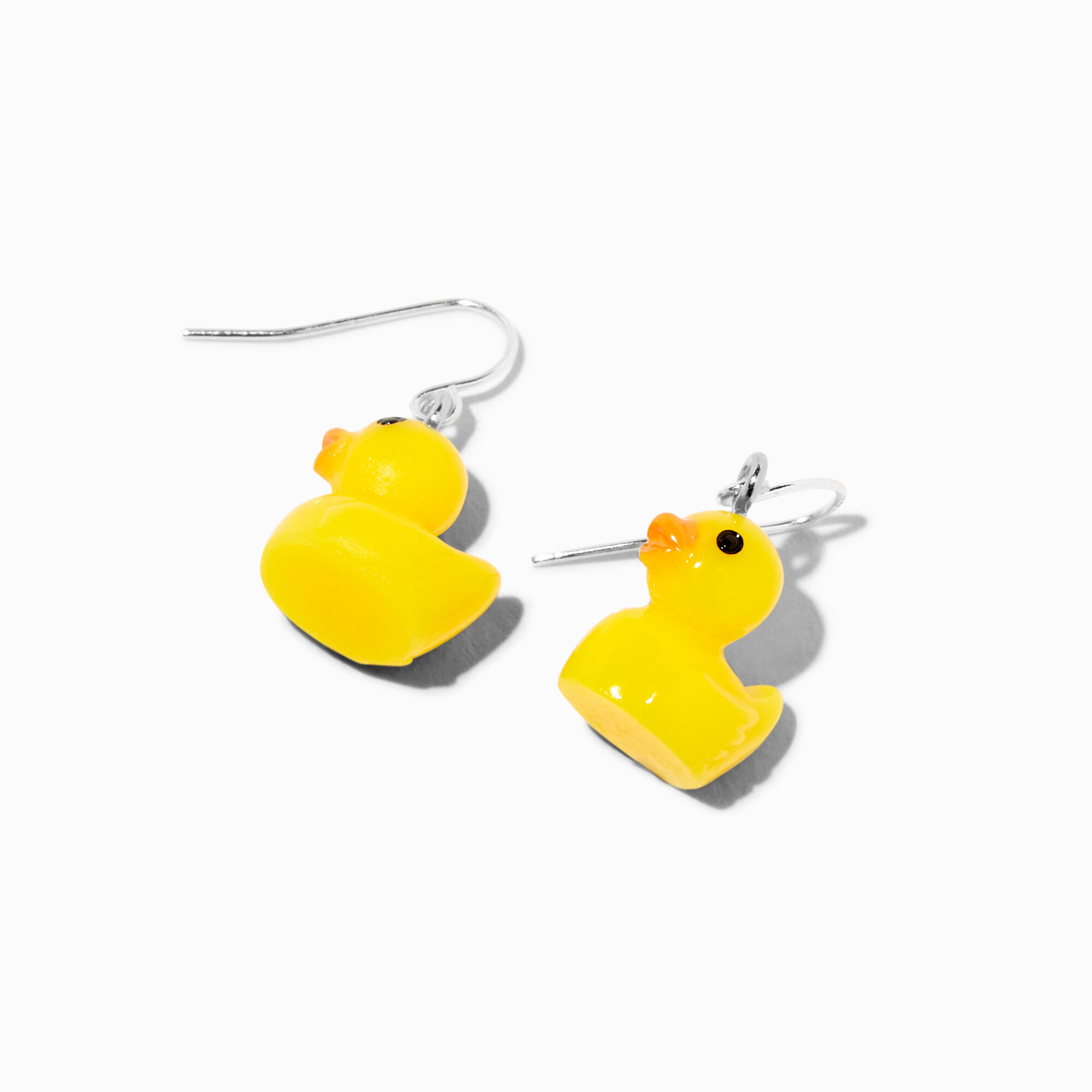 View Claires Rubber Ducky Drop Earrings Yellow information