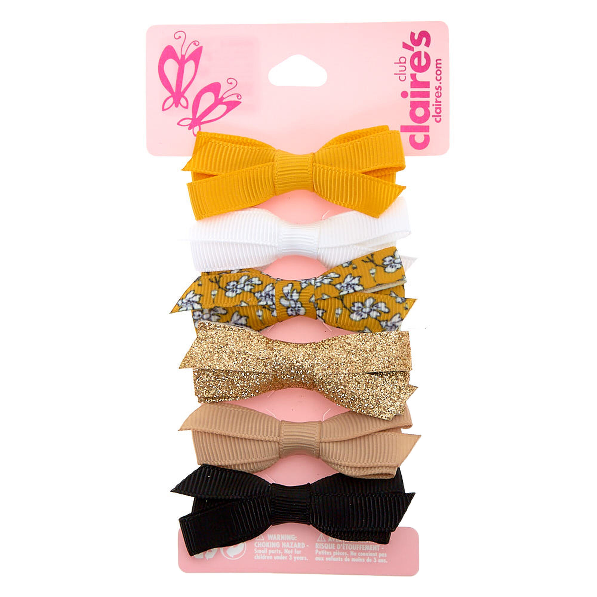 Claire's Club Summertime Hair Bow Clips - 6 Pack,