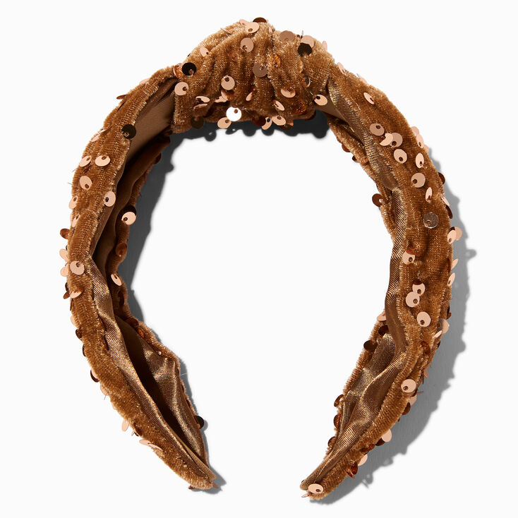 Bronze Sequin Knotted Headband,
