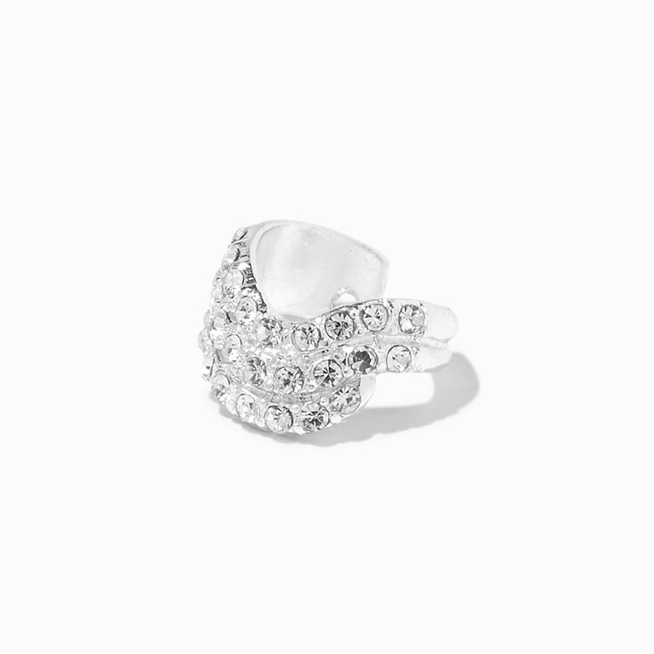 Silver Embellished 3-Row Ear Cuff,