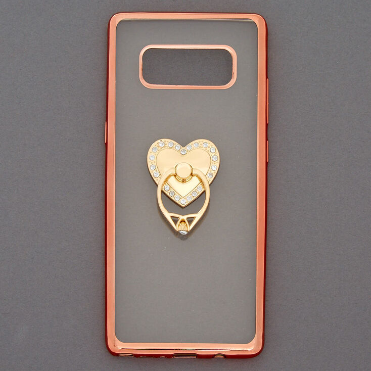Coque de portable avec anneau de support c&oelig;ur - Compatible avec Samsung Galaxy Note 8,