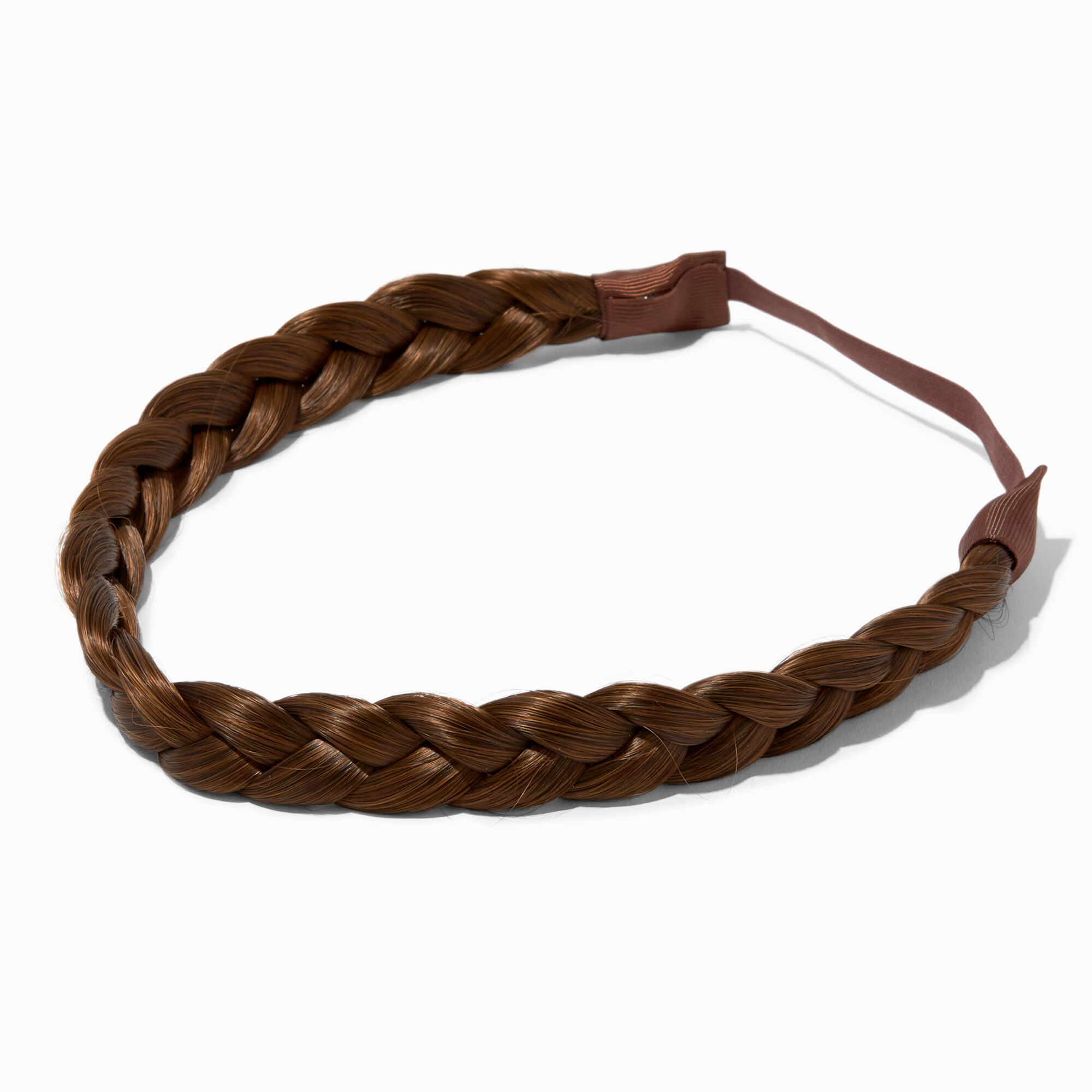 View Claires Braided Faux Hair Headwrap Brown information