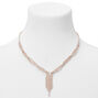 Rose Gold Twisted Fringe 16&quot; Necklace &amp; 3&quot; Drop Earrings Jewelry Set,
