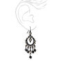 Jet Black 2.5&quot; Vintage Rhinestone Beaded Chandelier Drop Earrings,