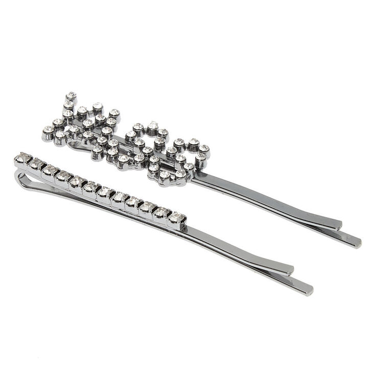 Silver Yass Crystal Hair Pins - 2 Pack,