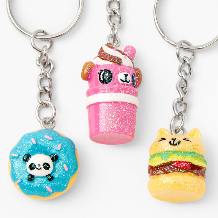 Glitter Food Critters Best Friends Keyrings - 5 Pack,