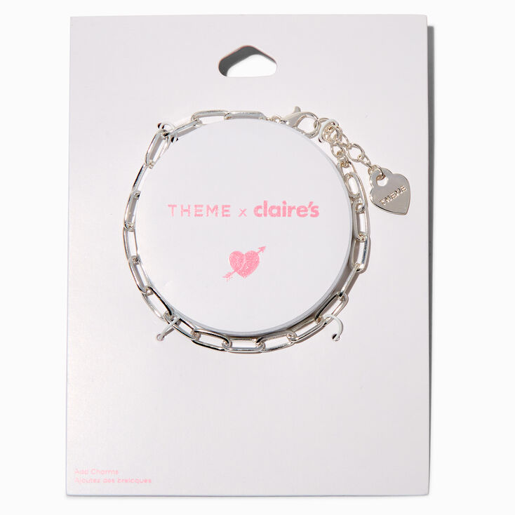 T H E M E x Claire&#39;s Silver-tone Paperclip Chain Bracelet,