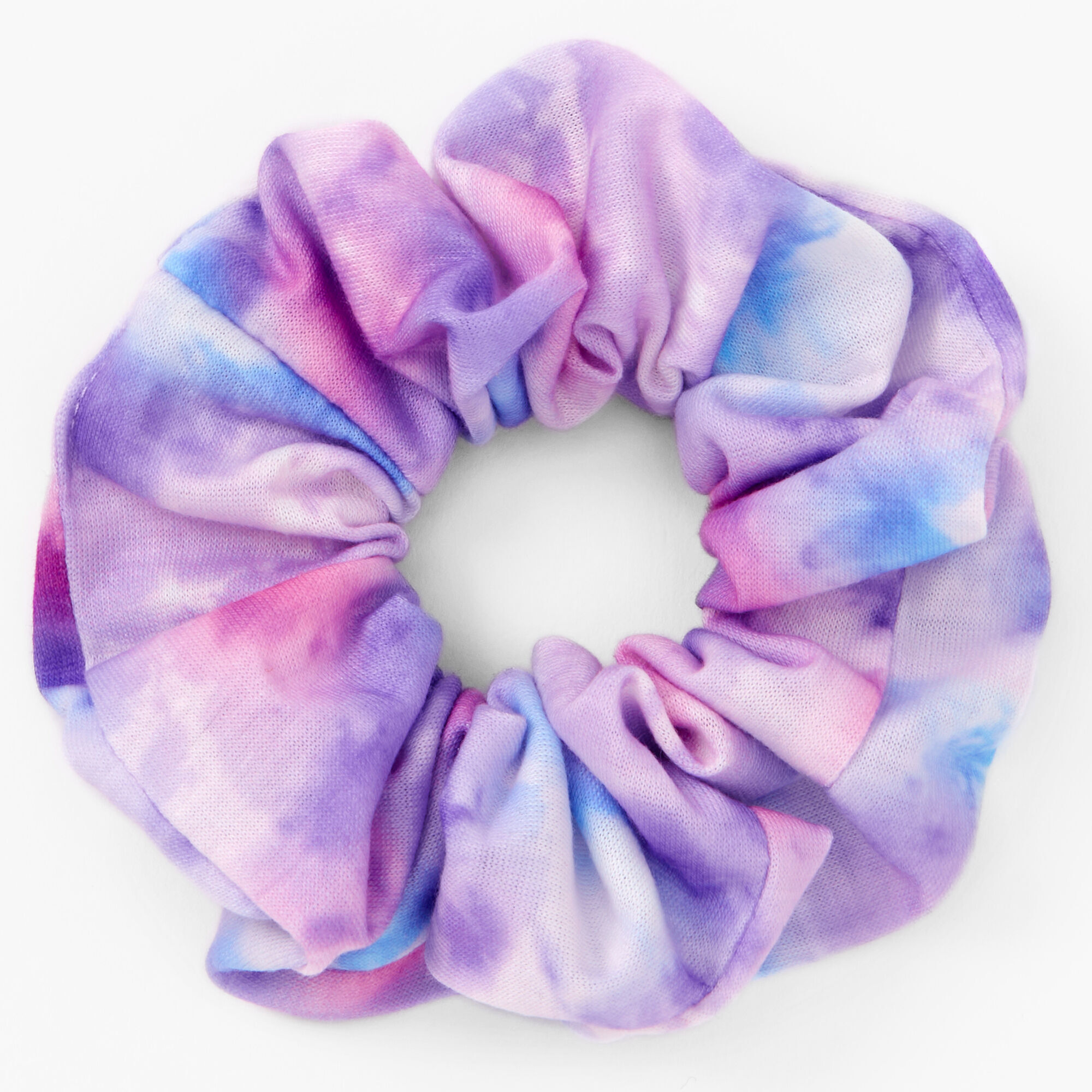 View Claires Medium Tie Dye Hair Scrunchie Purple information