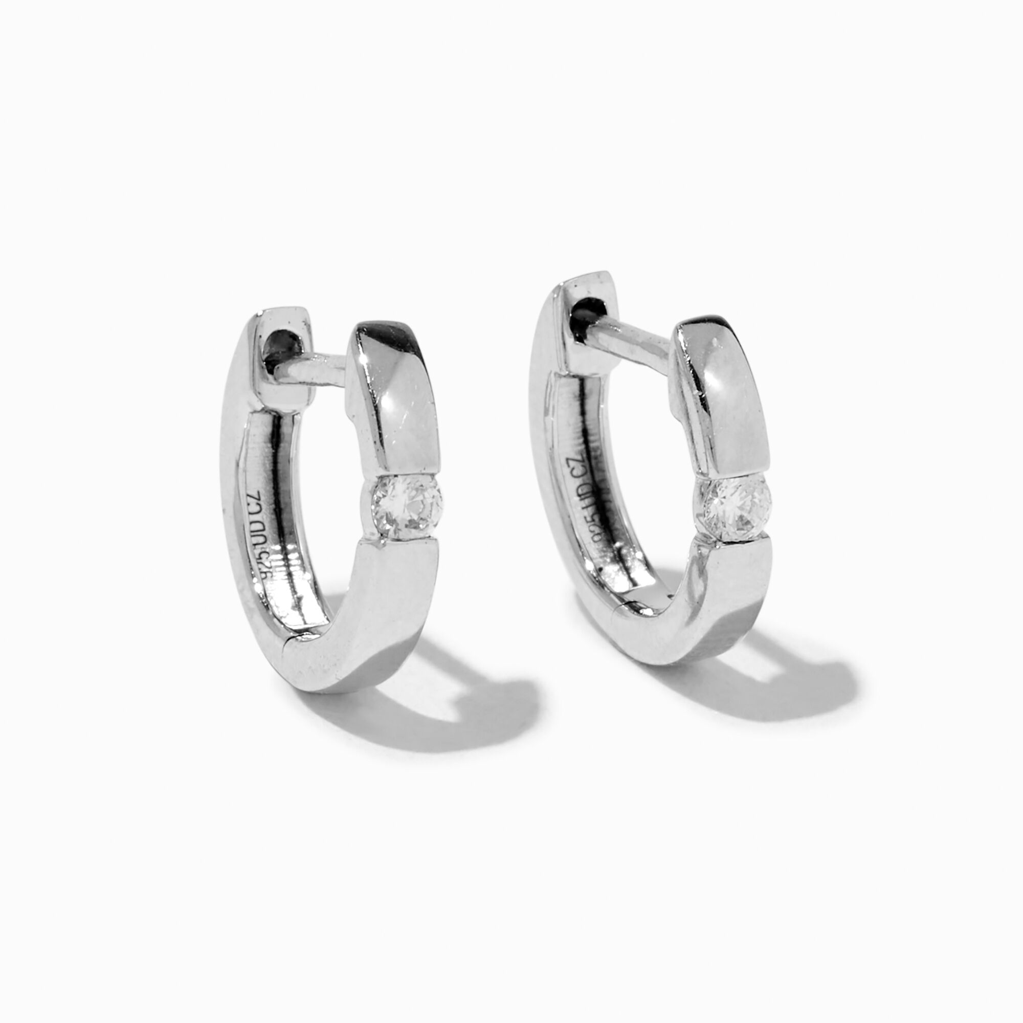 View C Luxe By Claires 120 Ct Tw Lab Grown Diamond 10MM Clicker Hoop Earrings Silver information