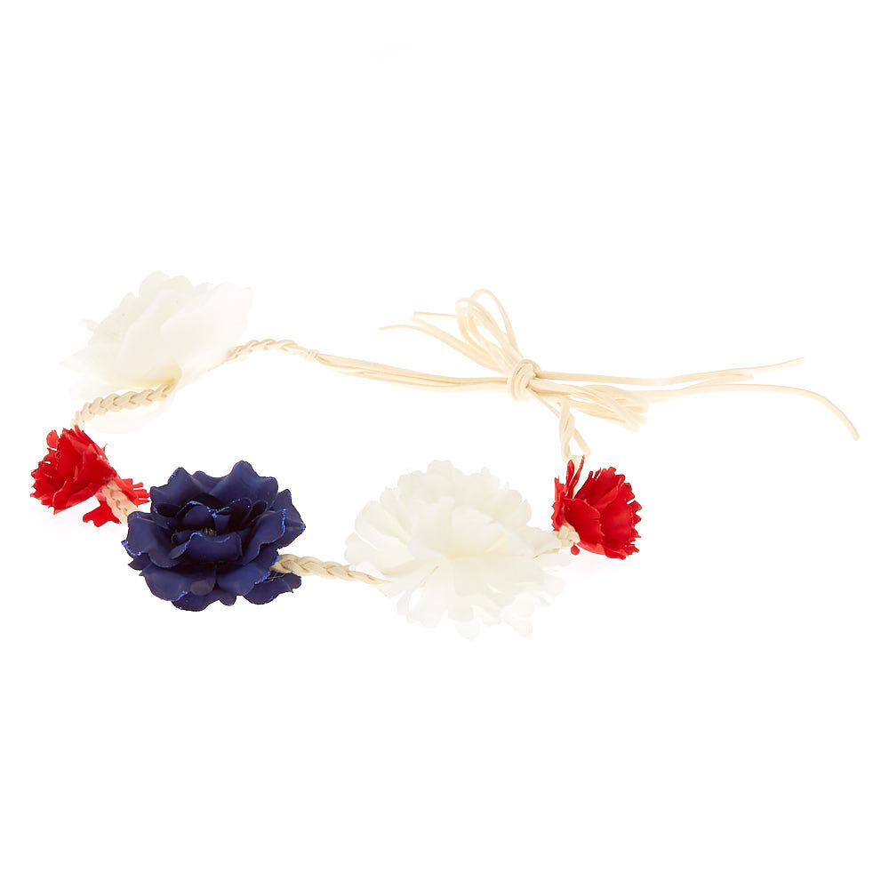 red white blue flower crown