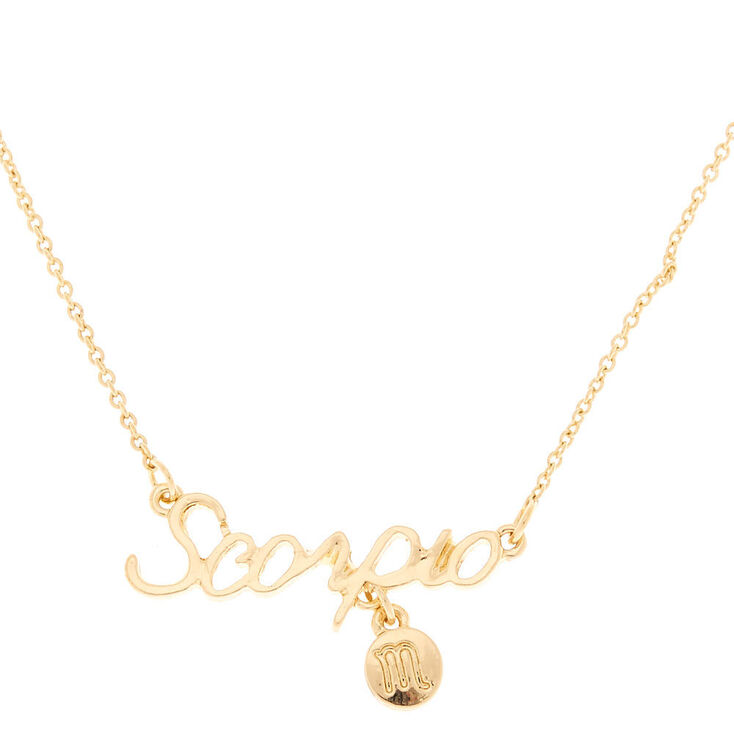 Gold Zodiac Pendant Necklace - Scorpio,