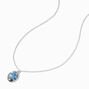Blue Bow Signet Silver-tone Necklace,