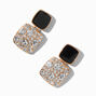 Pendantes strass double carr&eacute;,