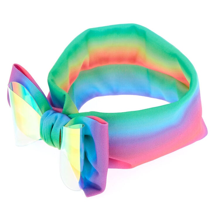 Claire's Club Rainbow Bow Headwrap | Claire's US