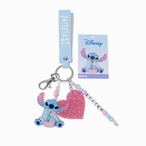Disney Stitch Claire&#39;s Exclusive Slumber Party Charm Wristlet Keyring,
