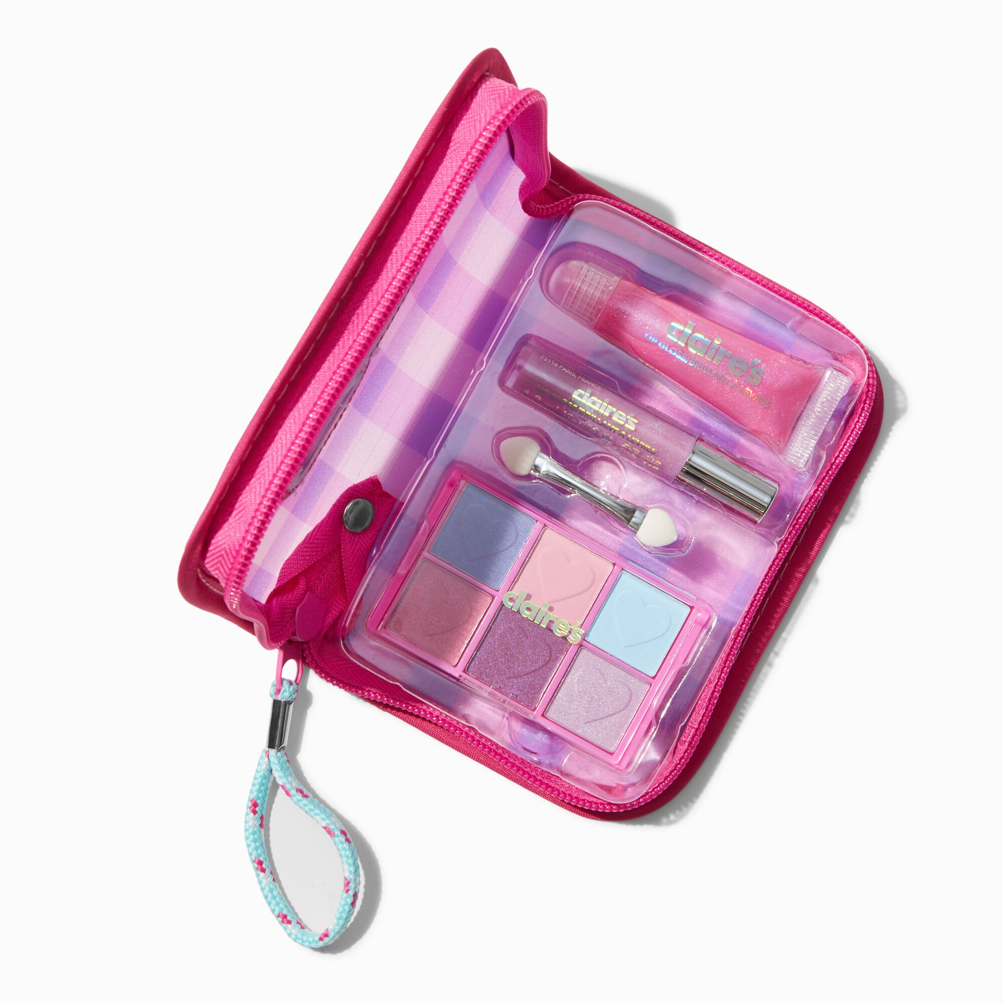 Initial Zipper Makeup Set Wristlet - J,