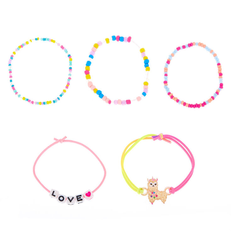 Llamacorn Beaded Bracelets - 5 Pack,