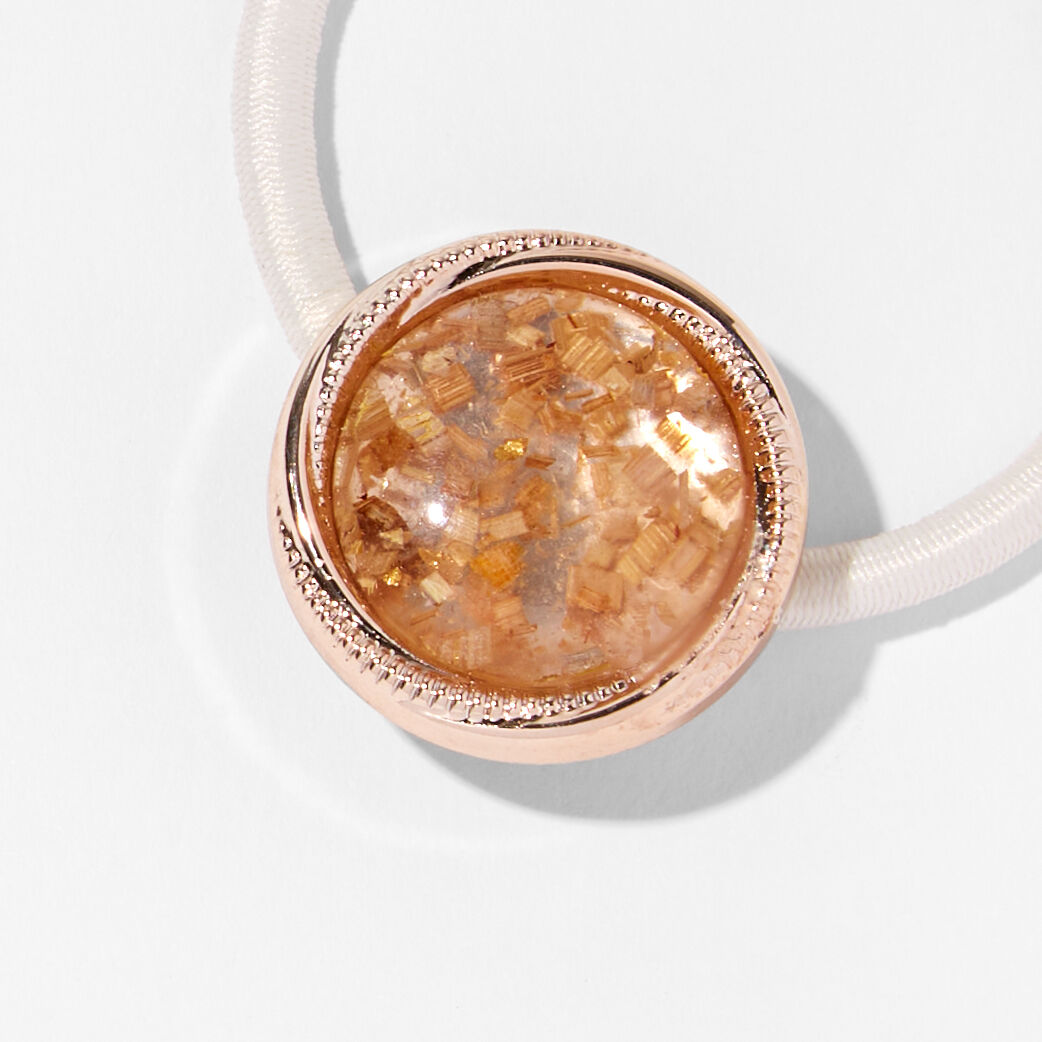Neutral Rose Gold Gemstone Hair Ties (2 Pack),