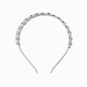 Silver-tone Rhinestone Leaf Headband,