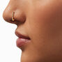 22G Gold-tone Sterling Silver Cubic Zirconia Pav&eacute; Nose Hoop,