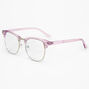 Solar Blue Light Reducing Lavender Browline Clear Lens Frames,