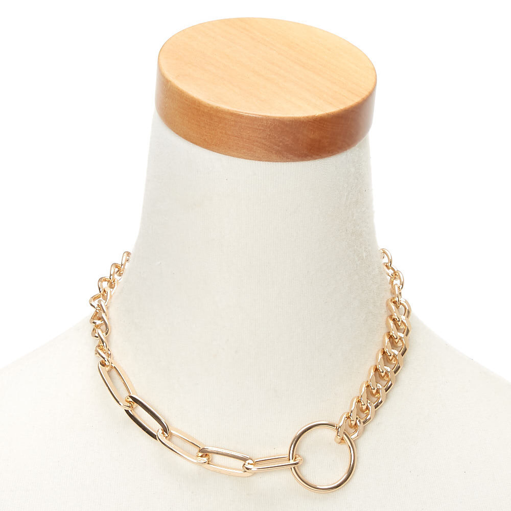 Gold Linked Up Statement Necklace,