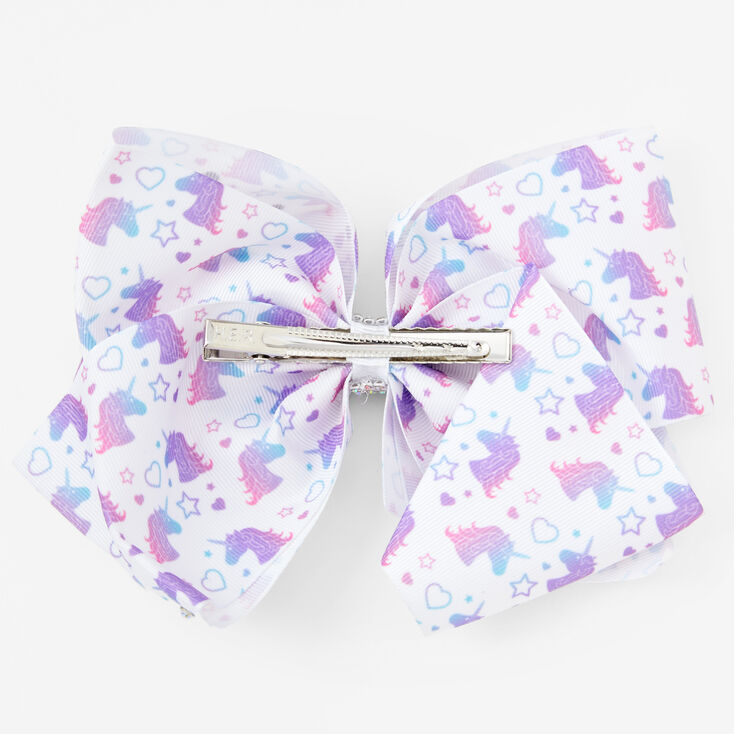 JoJo Siwa&trade; Unicorn Printed Hair Bow - White,