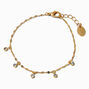Gold-tone Cubic Zirconia Dainty Confetti Charm Bracelet,