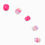 Claire&#39;s Club Pink Squiggle Square Press On Vegan Faux Nail Set - 10 Pack,