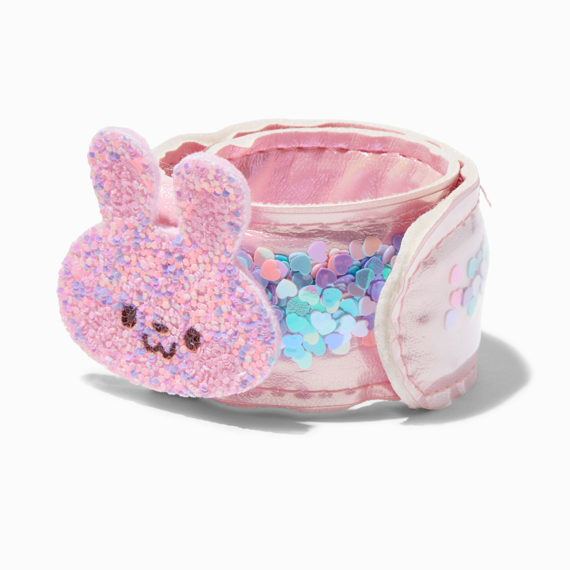 Claire's Club Pink Bunny Shaker Slap Bracelet,