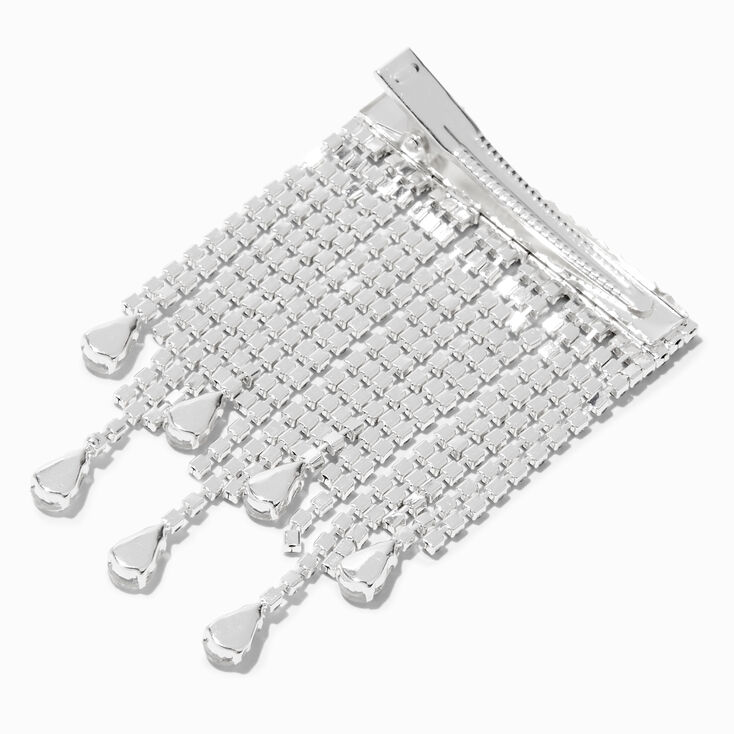 Silver Fringe Hair Barrette,