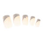 Faux ongles carr&eacute;s biseaut&eacute;s style French manucure avec paillettes - Lot de 24,