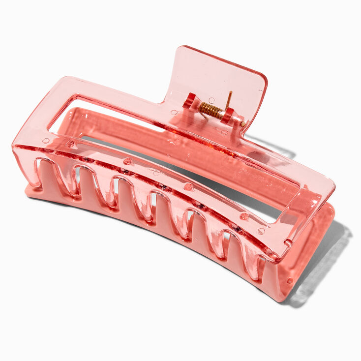 Large Two-Tone Coral Rectangular Hair Claw,