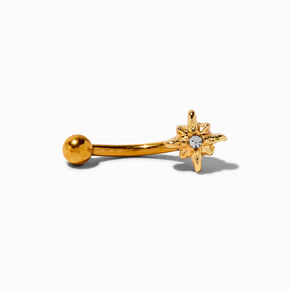 Gold-tone 16G Titanium Starburst Rook Earring,