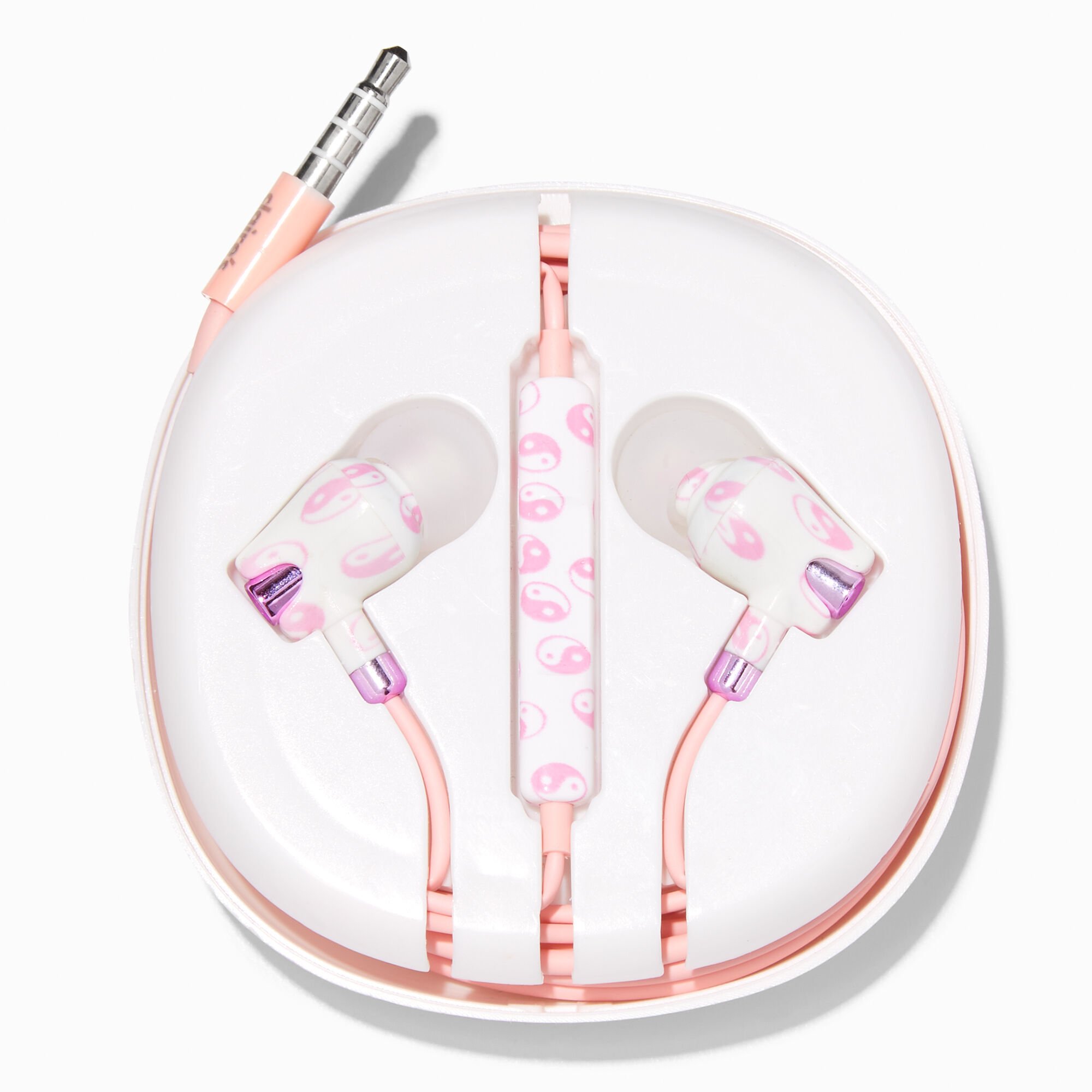 View Claires Yin Yang Symbol Silicone Earbuds Pink information