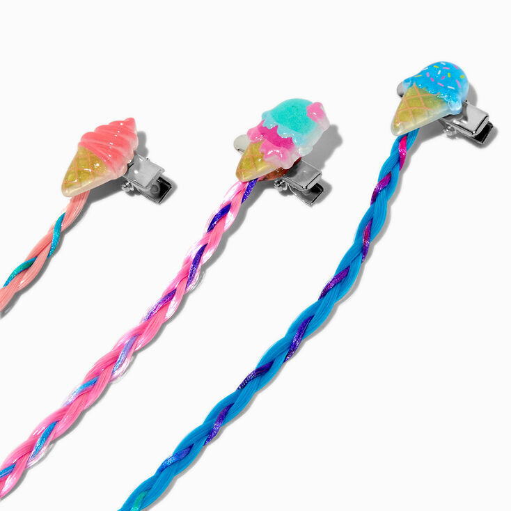 Claire&#39;s Club Ice Cream Cone Faux Hair Clips - 6 Pack,